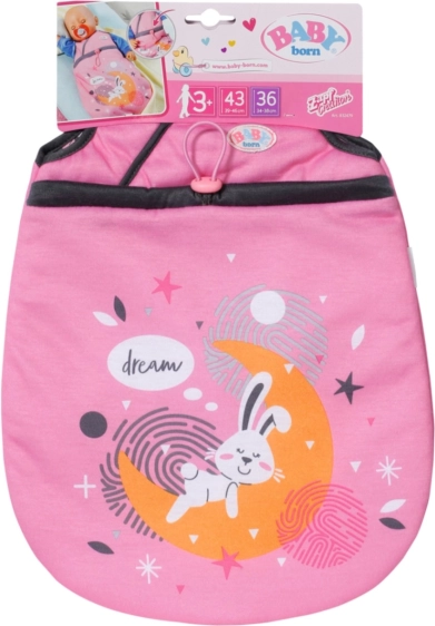 Sac de dormit pentru păpușa BABY born, roz cu iepuraș
