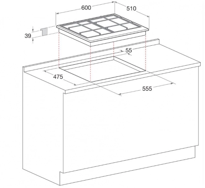 Plită pe gaz Whirlpool cu control frontal