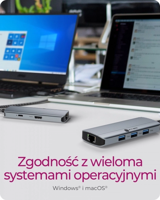 Stație de andocare 6 în 1 cu HDMI, USB, PD și LAN