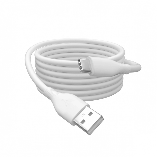 Cablu de alimentare USB-A la USB-C din silicon alb, 60W, 1m