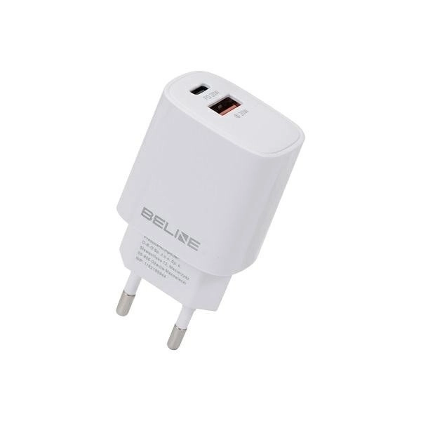 Încărcător de rețea 30W GaN USB-C + USB-A – Alb