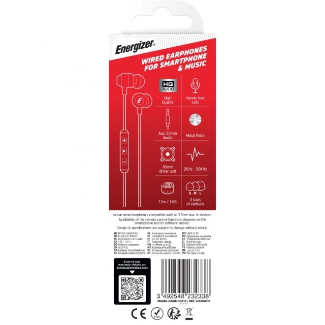 Căști albe cu fir jack 3.5 mm