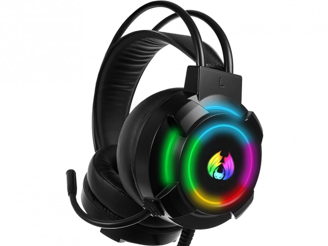 Căști gaming cu fir LED RGB cu microfon 5.1