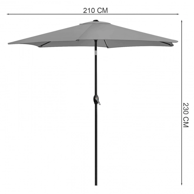 Umbrelă de grădină balcon pliabilă 210 cm gri