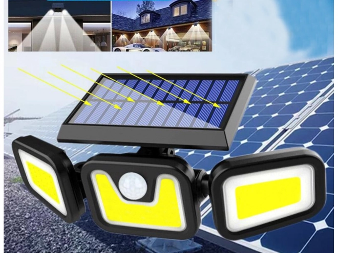 Lampa solară stradală cu 103 LED-uri COB și senzor de mișcare