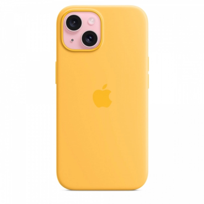 Husa silicon cu MagSafe pentru iPhone 15 - Sunshine
