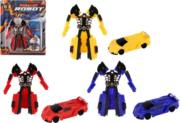 Robot transformabil – mașină 14 cm, plastic, 3 culori