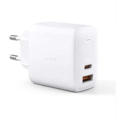 Încărcător de rețea Alb Omnia cu GaN 65W 2xUSB Power Delivery