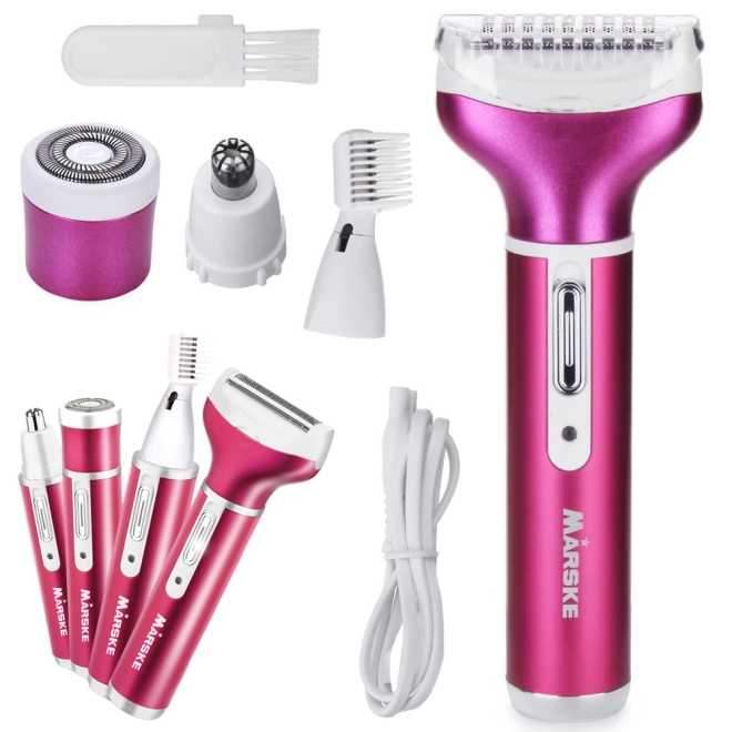 Femei epilator picior ras 4in1 sfaturi interschimbabile usb – roz închis