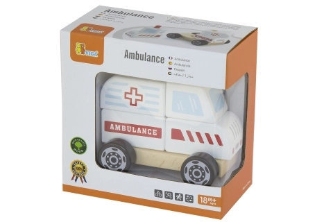 Puzzle din lemn - ambulanță