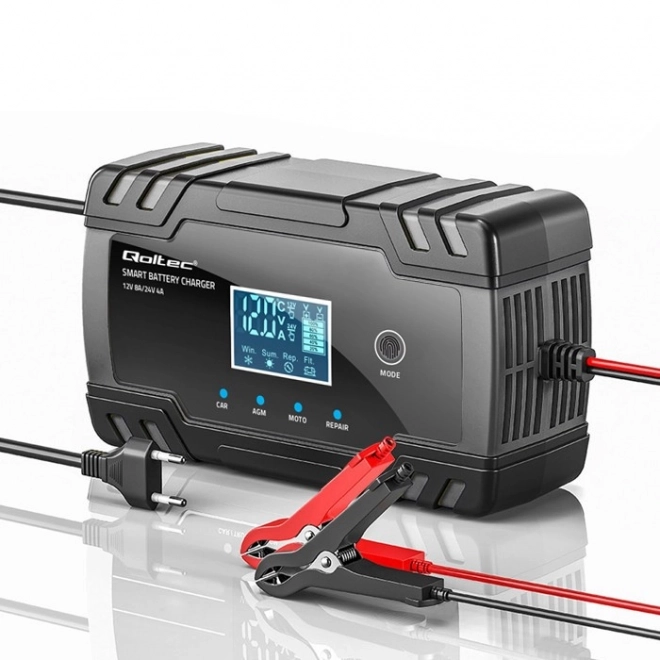 Încărcător inteligent microprocesor 12V/8A și 24V/4A cu funcție de reparație pentru acumulator AGM GEL
