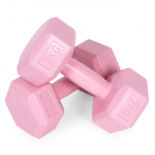 Set de gantere roz 2x2 kg ModernHome pentru fitness