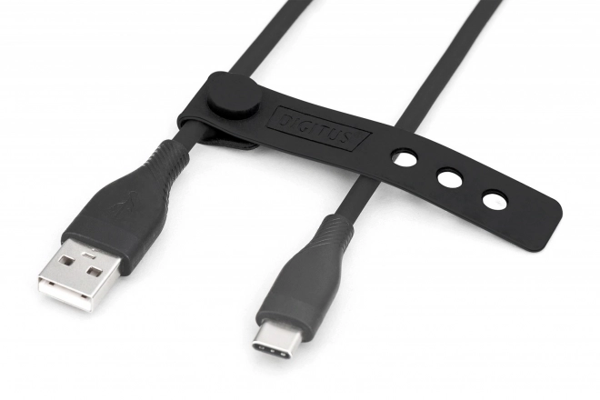 Cablu alimentare din silicon USB-A - USB-C 60W, 0.5m Negru