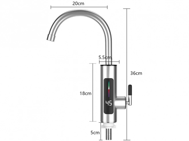 Robinet electric instant pentru bucătărie cu afișaj LCD