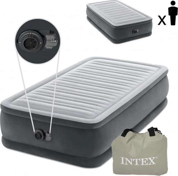 saltea gonflabilă pentru o persoană 191 × 99 cm cu pompă electrică Intex Deluxe