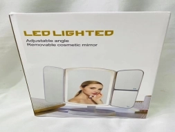 Oglindă cosmetică pliabilă cu iluminare LED pentru machiaj