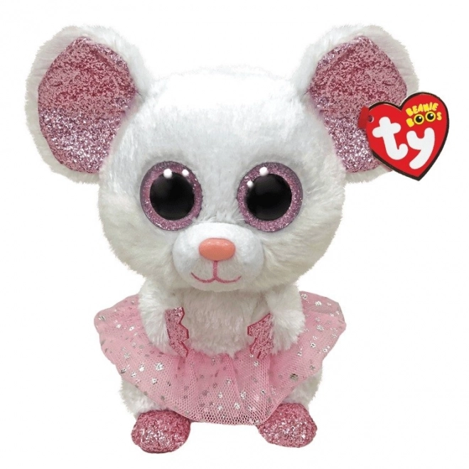 Mascotă Ty, balerină albă - Nina 24 cm