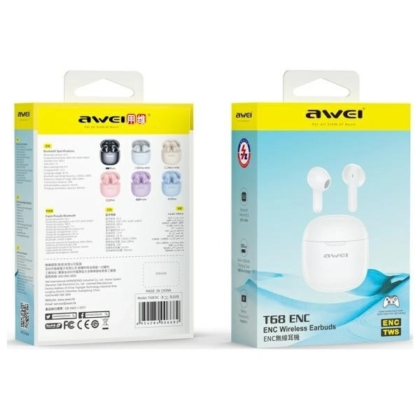 Căști Bluetooth AWEI TWS ENC Albe