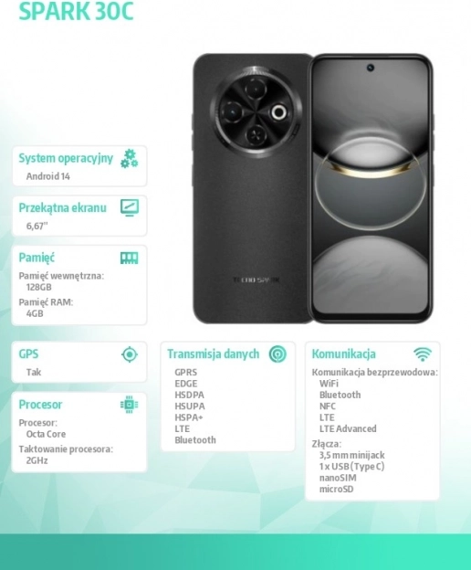 Smartphone Tecno Spark 30C