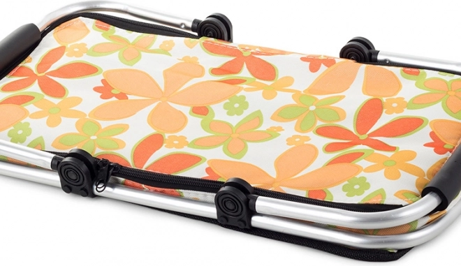 Coș de picnic termo pliabil cu model floral – portocaliu