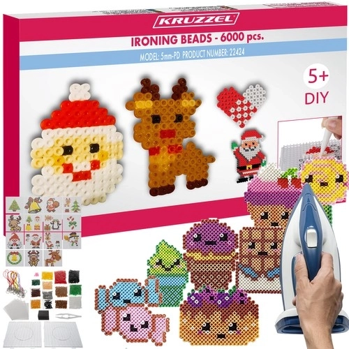 Set koraliki de călcat 6000 bucăți cu accesorii Kruzzel