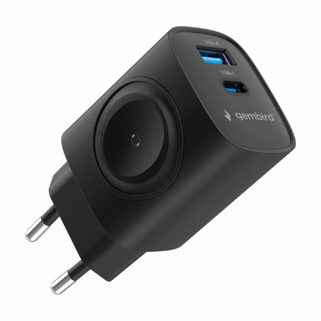 Încărcător USB-A USB-C 20W PowerDelivery Quick Charge 3.0, negru