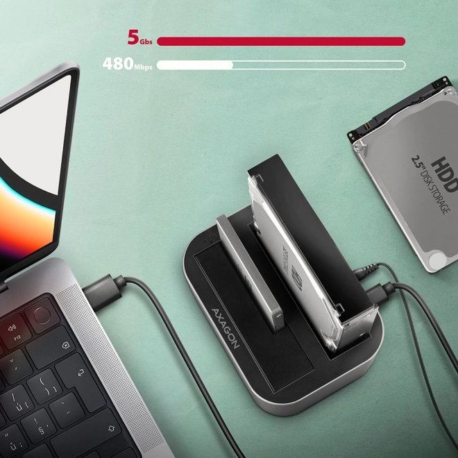 Stație de andocare USB-C Axagon pentru HDD SSD