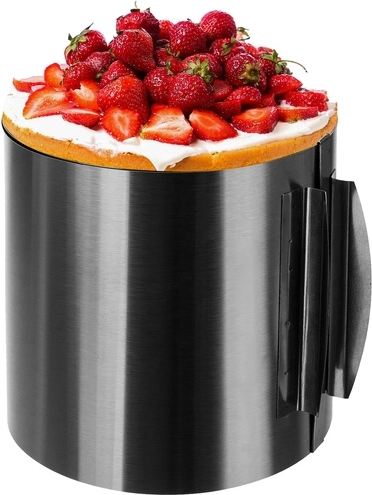 Inel ajustabil pentru tort din oțel inoxidabil 16–30 cm, înălțime 15 cm RUHHY