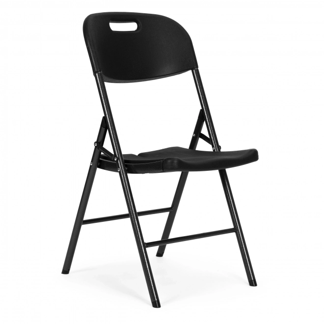 Set 2 scaune pliabile ModernHome, structură metalică, HDPE, negru