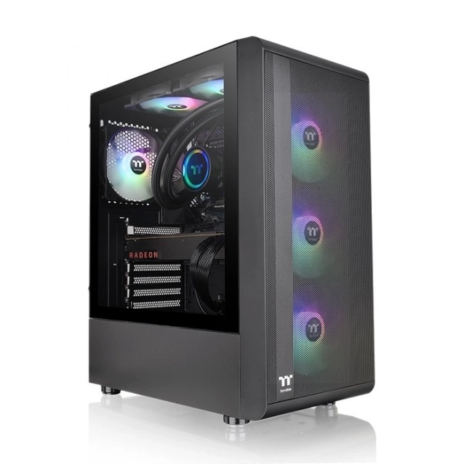 Carcasă de calculator S200 cu geam din sticlă călită și iluminare RGB
