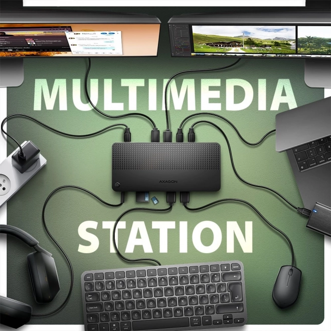 Hub USB multiplu 12în1 Axagon cu USB 4.0