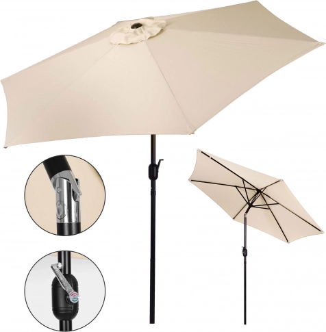 Umbrelă de grădină înclinabilă cu manivelă 270 cm bej MultiGarden