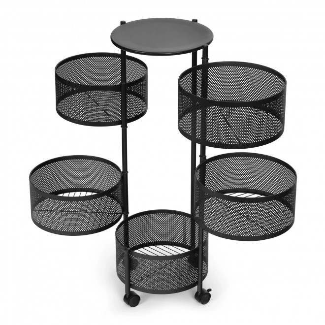 Organizator bucătărie cu etajere rotative, 5 nivele, metal, ModernHome