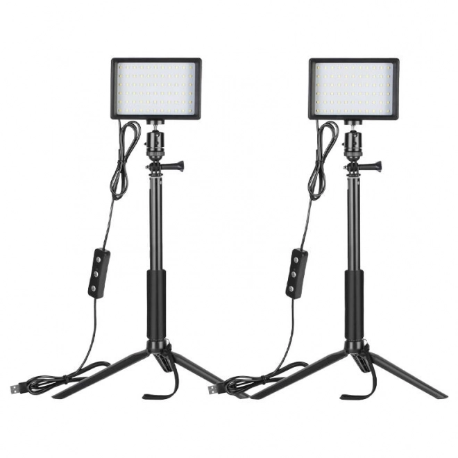Set studio profesional Neewer două lumini LED cu filtre și trepiede