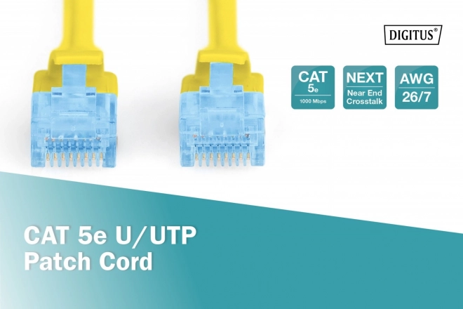 Cablu Patch UTP Cat.5e PVC 5m Galben