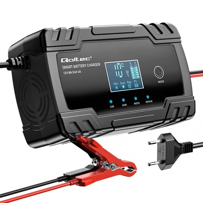 Încărcător inteligent microprocesor 12V/8A și 24V/4A cu funcție de reparație pentru acumulator AGM GEL