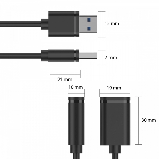 Cablu prelungitor USB 2.0 A–A (tată–mamă) 0,5 m UNITEK