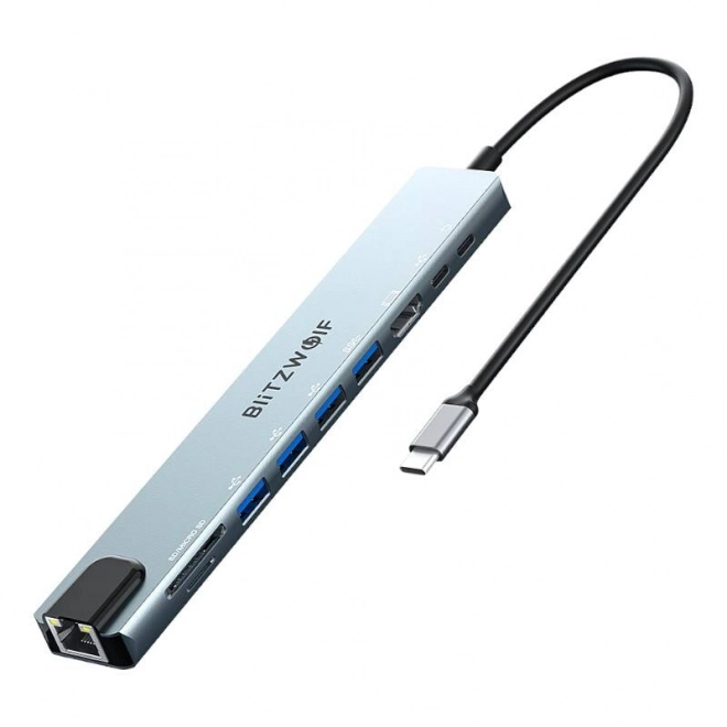 Stație de andocare BlitzWolf BW-TH5 10în1 USB‑C, argintie