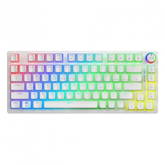 Tastatură mecanică wireless Phenix White cu Gateron Red Pro Pudding
