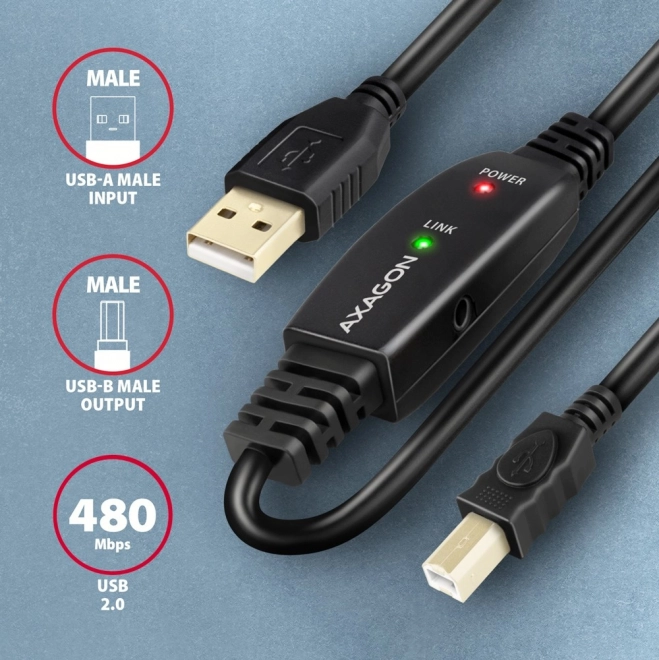 Cablu activ USB 2.0 cu amplificator 20m