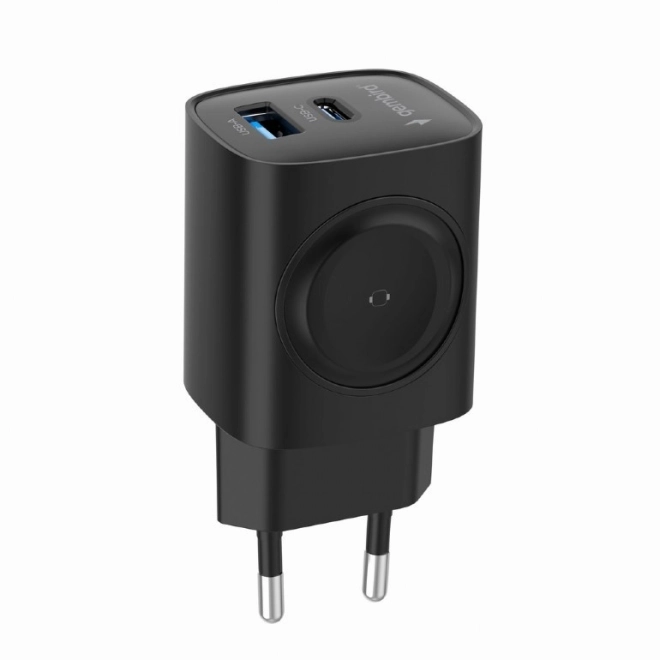 Încărcător USB-A USB-C 20W PowerDelivery Quick Charge 3.0, negru