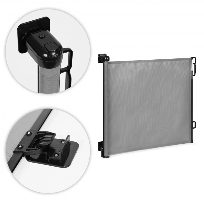 Barieră de siguranță retractabilă ECOTOYS pentru scări și uși, 150 cm, gri