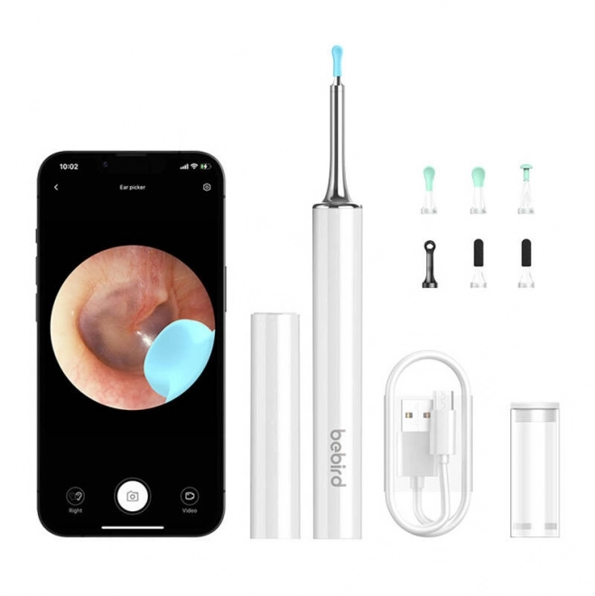 Otoscop de curățare a urechilor Bebird T15 alb