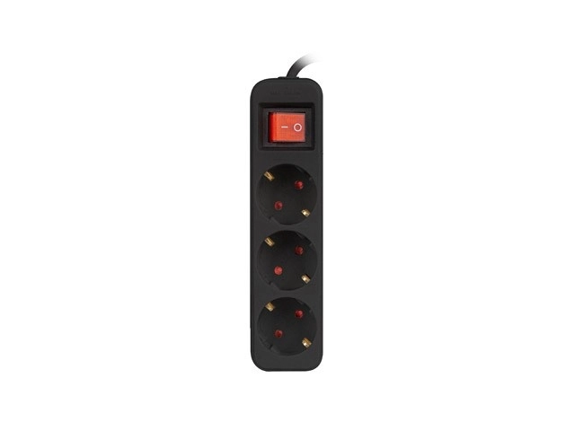 Prelungitor cu 3 prize negru 1,5m
