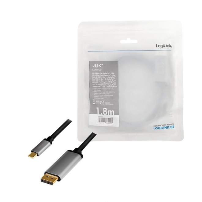 Cablu USB-C la DisplayPort 4K 60Hz din aluminiu 1.8m