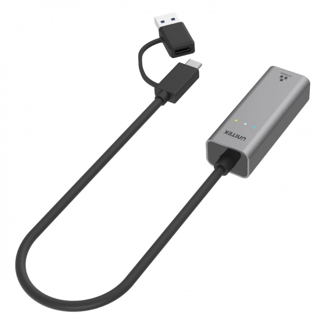 Adaptor Unitek USB-C/USB-A la Ethernet RJ-45 2,5 Gbps
