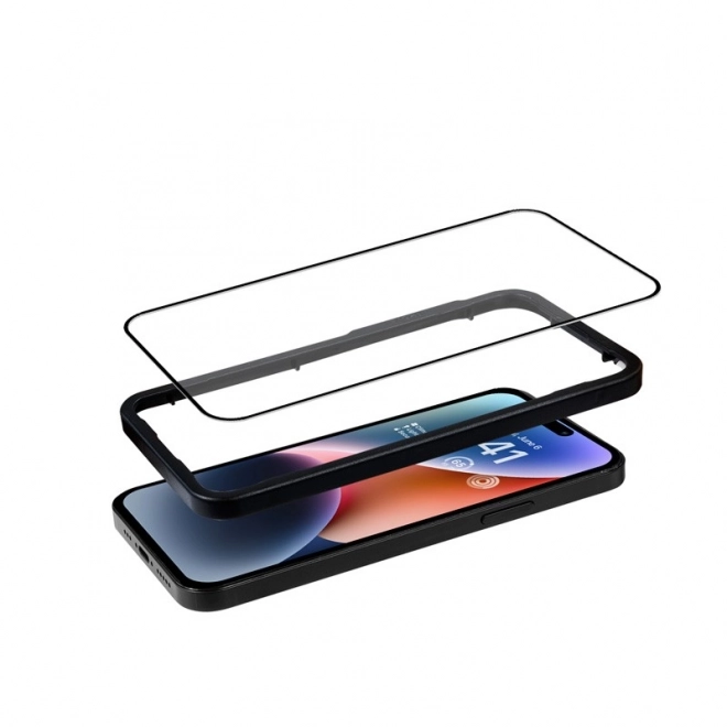 Sticlă de protecție Anti‑Bacterial 3D Armour Glass pentru iPhone 14 Pro cu cadru de instalare