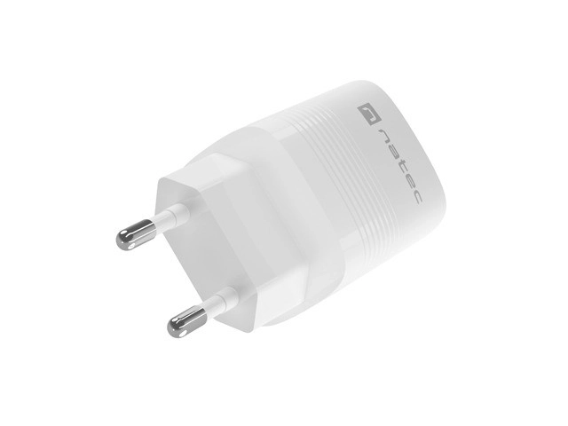 Încărcător de perete Natec Ribera GAN 30W USB-A și USB-C Alb