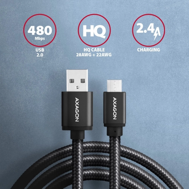 Cablu USB MicroUSB de înaltă calitate, lungime 2m