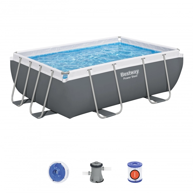 Piscină Power Steel Rack 282x196x84 9x6FT BESTWAY 4v1 + pompă Filtru